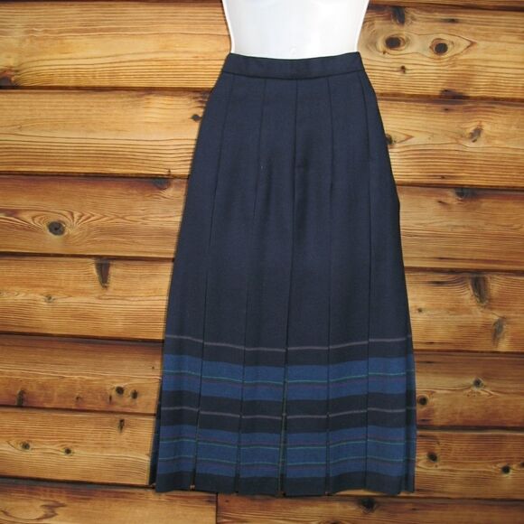 NWT Vintage 80's Blue Wool Skirt - Picture 5 of 8